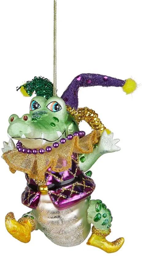 HANG ON üveg karácsonyfadísz bolond krokodil