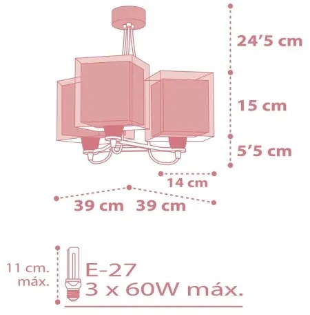 Dalber 63267S - Gyerek csillár KOALA 3xE27/60W/230V