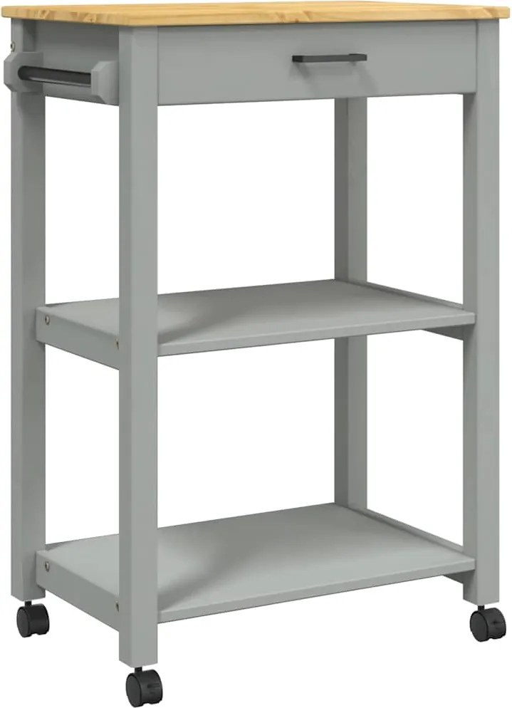 vidaXL MONZA tömör fenyőfa konyhai kocsi 60 x 40 x 88,5 cm