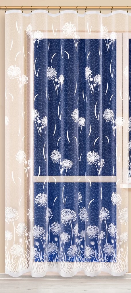 Mg Függöny jacquard 4328 Fehér 200X250 kész szalaggal