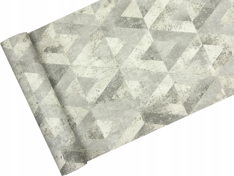 Geometriai tapéta Szürke Rombuszok és háromszögek