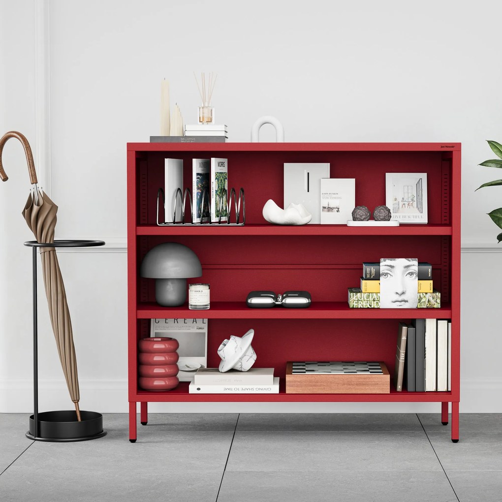 Alacsony polcos szekrény LUCA , 1000 x 900 x 350 mm, Modern: piros