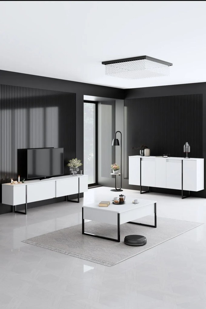 Luxe - fehér/fekete komód