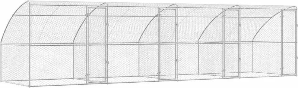 vidaXL Kutyaház tárolóval 4 pcs Ezüst 8 x 2 x 2 m Horganyzott acél