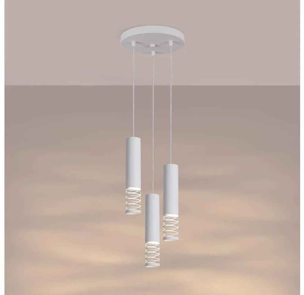 Sollux SL.1689 - Csillár zsinóron LAMI 3xGU10/10W/230V fehér