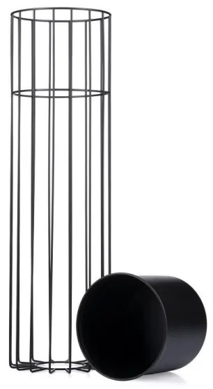 Fém virágcserép LOFT 70x20 cm fekete