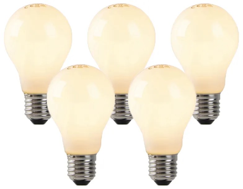 5 db-os készlet E27 LED lángszál izzó opál üveggel 3W 250lm 2200K