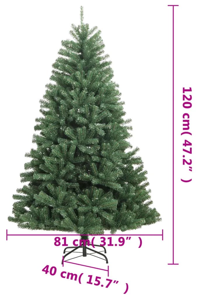 zöld csuklópántos műkarácsonyfa állvánnyal 120 cm