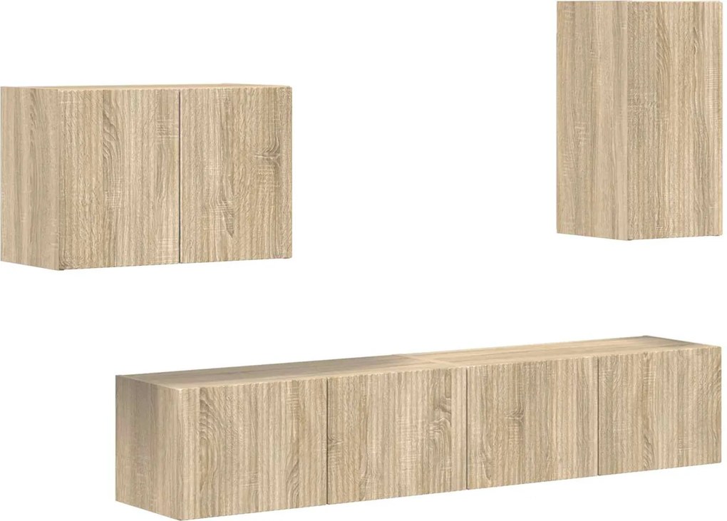 vidaXL TV falit kabinet szett 4 pcs Sonoma tölgy Faanyag