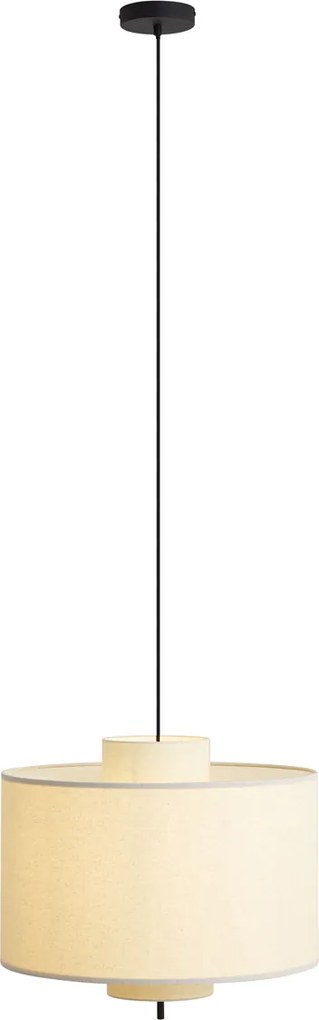 Japandi függőlámpa fekete fehér vászon árnyékolóval 50 cm - Rieu