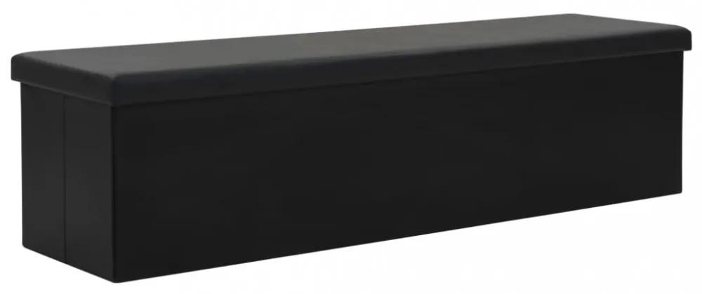 vidaXL fekete műbőr összecsukható tárolópad 150 x 38 x 38 cm