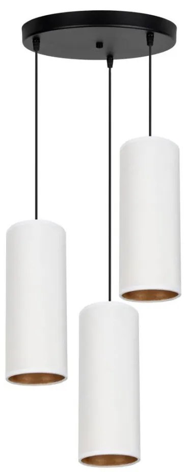 AVALO 3xE27/60W/230V mennyezeti lámpa, 35 cm, fehér/ réz