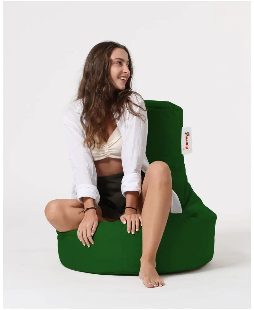 Sötétzöld babzsákfotel Lina – Floriane Garden