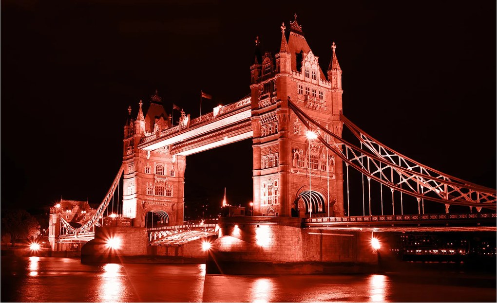 Tower Bridge éjszakai flizelin fotótapéta gótikus elegancia 250x175 +ragasztó