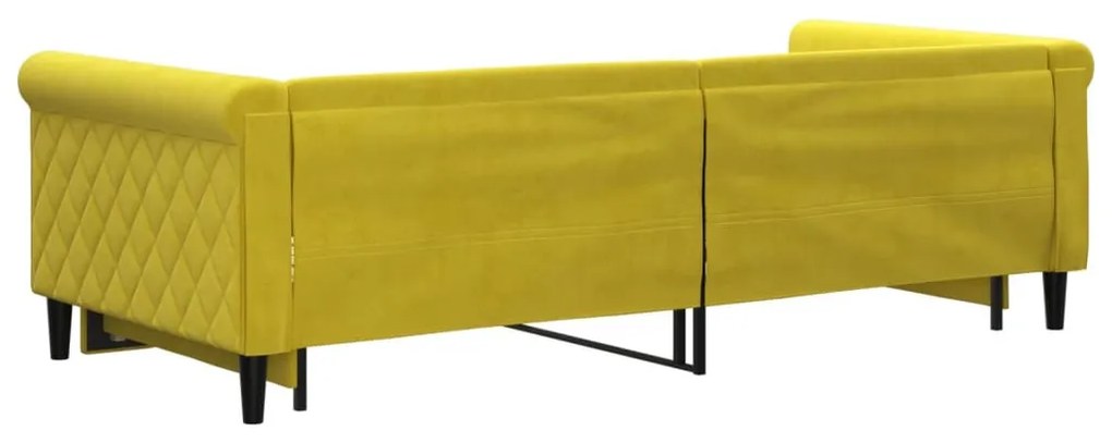 sárga kihúzható szövet heverő 90 x 200 cm