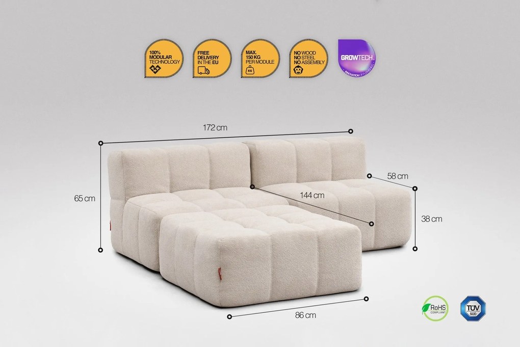 3 Teiliges Modulares Sofa – Beige