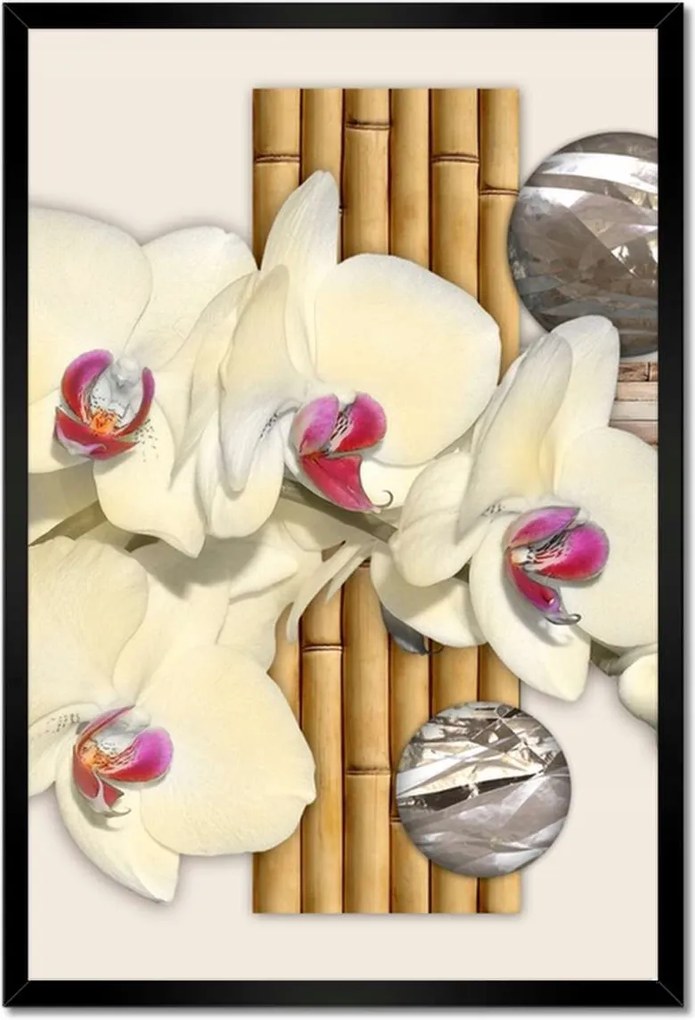 Poszterek keretben 40x60 Virágmintás bambusz