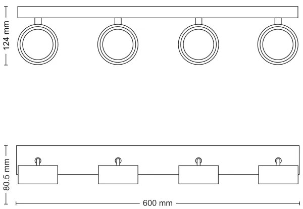Philips - LED Spotlámpa BRACIA 4xLED/5,5W/230V fekete
