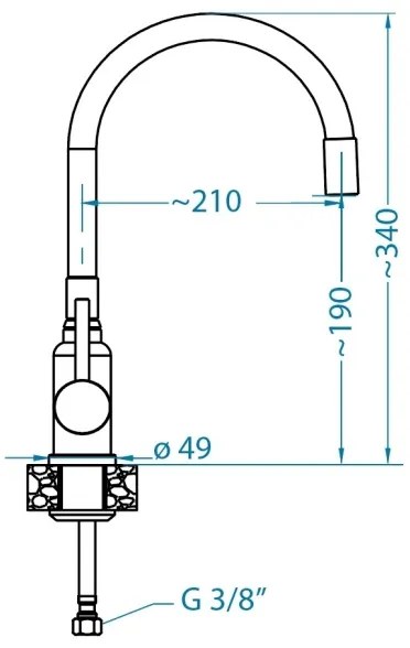 ALVEUS SETA23231 - Konyhai mosogató CADIT + MINTAS mosogatócsaptelep 34 cm gránit/fekete
