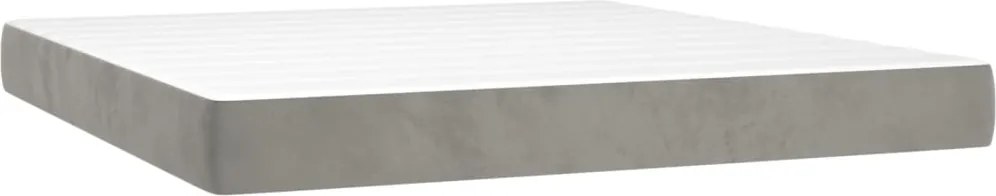 vidaXL világosszürke bársony zsebrugós ágymatrac közepes keménységű 180x200x20 cm