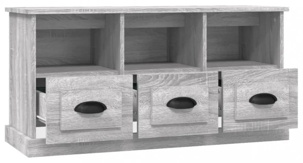 szürke sonoma színű szerelt fa TV-szekrény 100x35x50 cm
