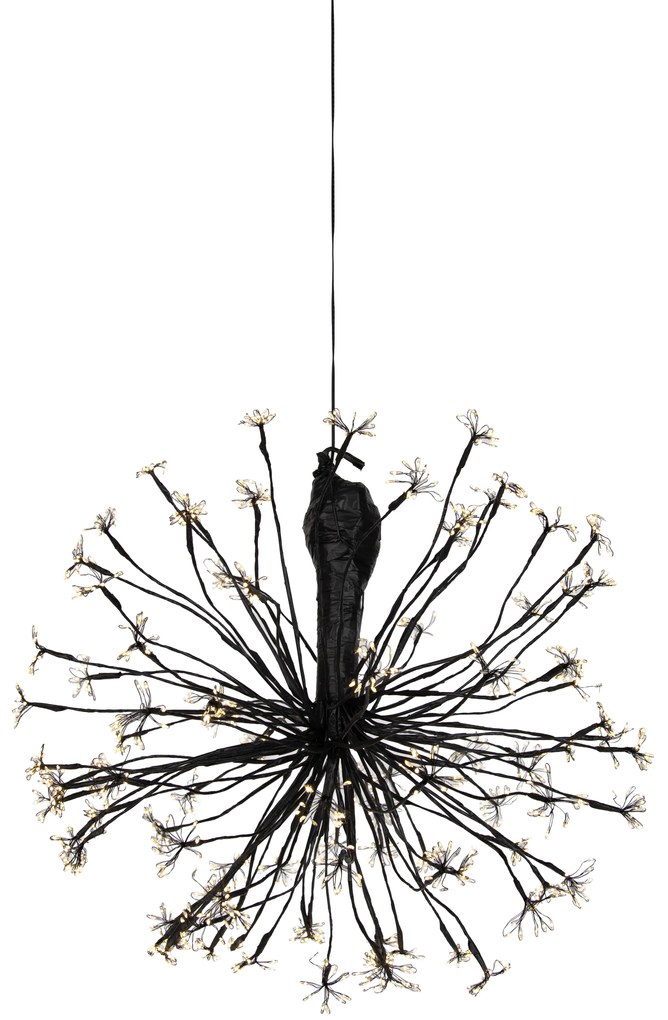 Karácsonyi függő gömblámpa fekete 60 cm LED-del, időzítővel IP44 - Nobu