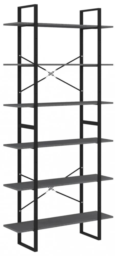 szürke tömör fenyőfa magasszekrény 100 x 30 x 210 cm