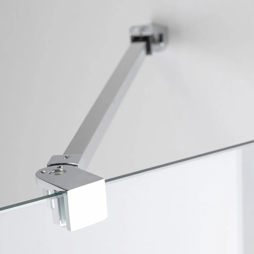 Stuxi Milano Easy Kombi Walk-in zuhanyfal, 110x110 cm, 8 mm vastag vízlepergető biztonsági üveggel, helytakarékos stabilizátorral