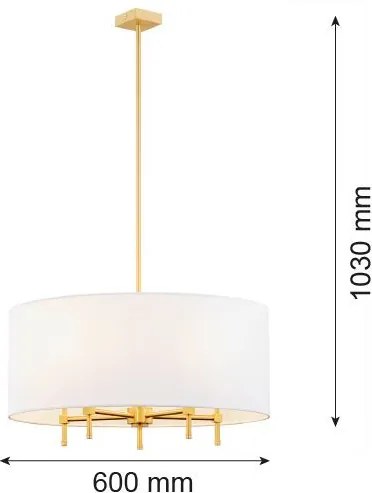 ARGON 2132 ABBANO Ernyős Függesztett Lámpa Fehér, Sárgaréz E14 IP20