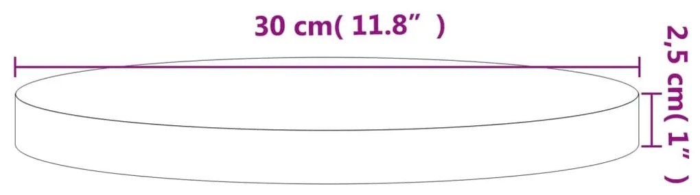 tömör bükkfa kerek asztallap Ø30x2,5 cm