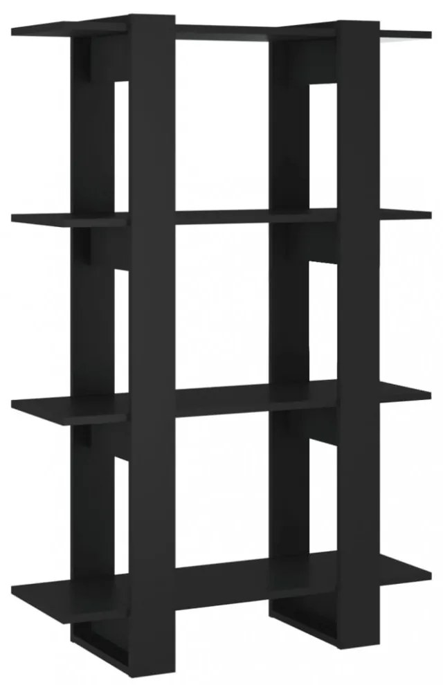 fekete könyvszekrény/térelválasztó 80 x 30 x 123,5 cm