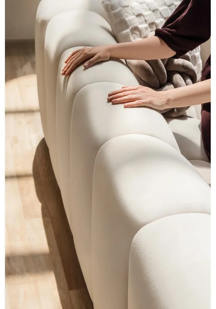 Terrakotta színű bársony sarokkanapé (bal oldali-heverő résszel) Cube – Bonami Selection