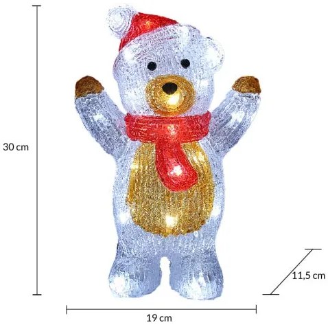 monzana® Karácsonyi medve LED világítással - álló