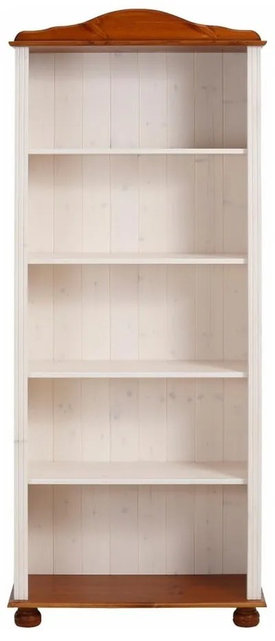Fehér-natúr színű borovi fenyő könyvespolc 70x181 cm Ella – Støraa