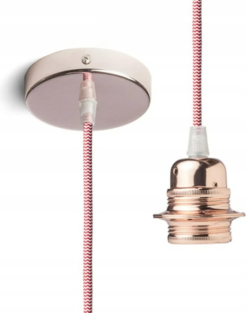 Rendl Elisa réz függeszték szett, textil kábel, E27, 28W, 1.5m