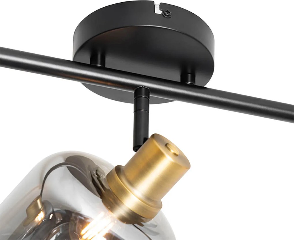 Okos mennyezeti spotlámpa fekete füstüveggel, ovális, 3 db Wifi P45 - Zuzanna