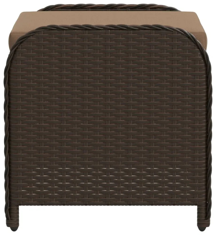 barna polyrattan kerti szék párnával 58 x 46 x 46 cm