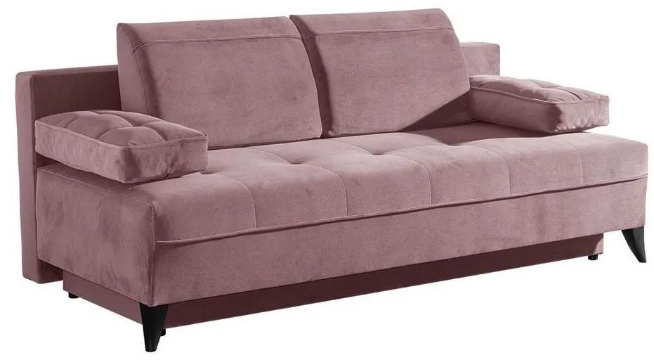 2 személyes ágyazható kanapé, ágyneműtartós, púderrózsaszín - BONTON