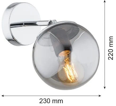 Argon 3989 - Fali lámpa SATELITE 1xE27/15W/230V fényes króm/szürke