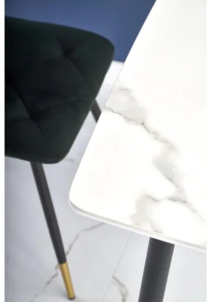 Étkezőasztal ALARA fehér márvány dekor/fekete