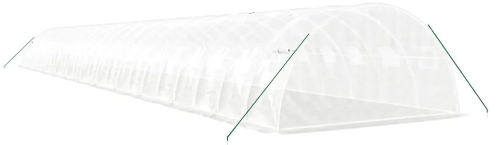 fehér acélvázas melegház 96 m² 24 x 4 x 2 m