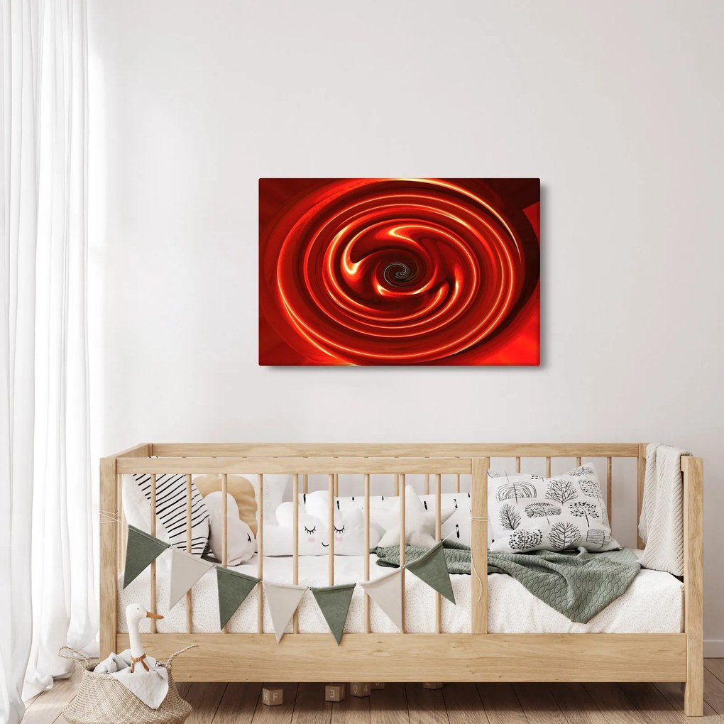 Absztrakt kép - piros spirál (90x60 cm)