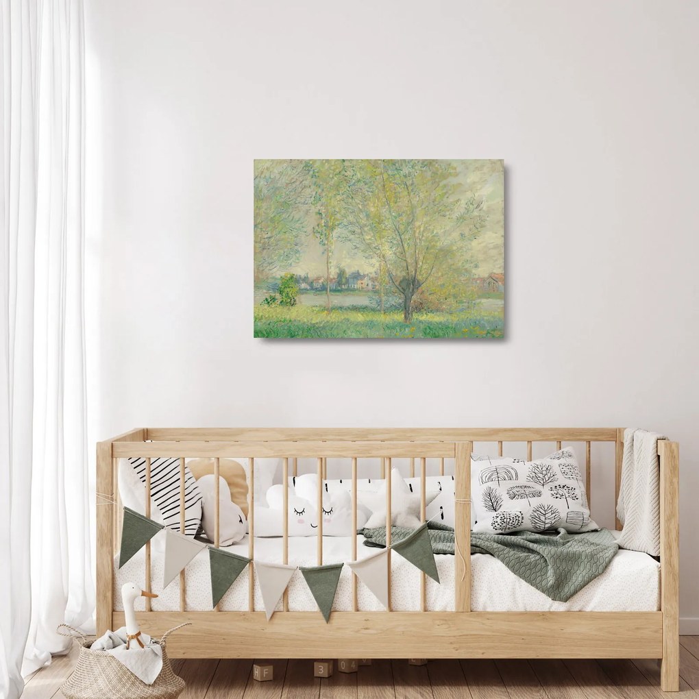 Üveg kép - Claude Monet, The Willows, reprodukciók (70x50 cm)