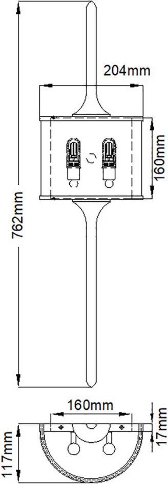 Kichler MONA KL-MONA-L-PB Fali lámpa 2x3,5W/G9 320LM IP44