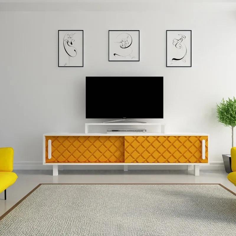 Robin sárga-fehér tv állvány 180 x 48 x 35 cm