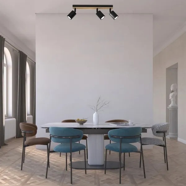 Spotlámpa TERRA 3xGU10/8W/230V fekete/tölgy