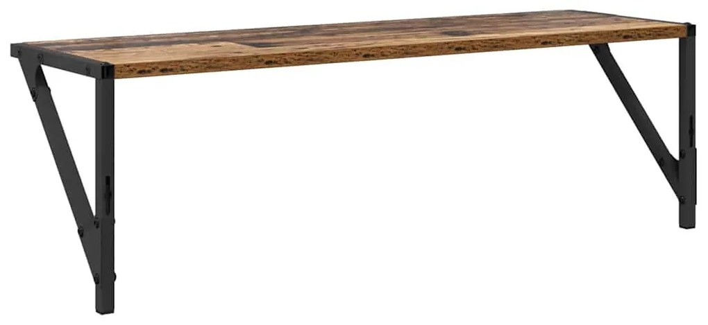 Falpolcok polcokkal 2 pcs Öreg fa 80 x 25 x 25,5 cm Faanyag