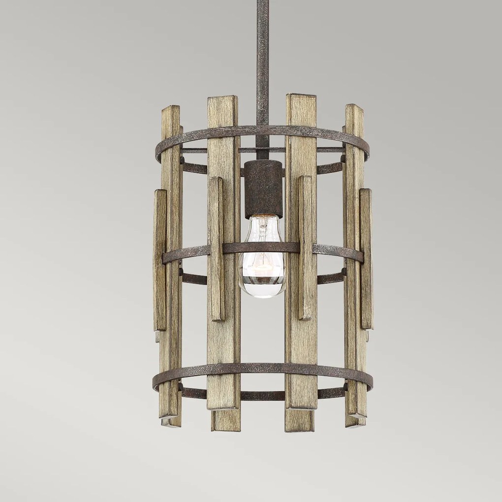 Quoizel loft függeszték wood hollow fekete falusias elsqz-wood-hollow-mp