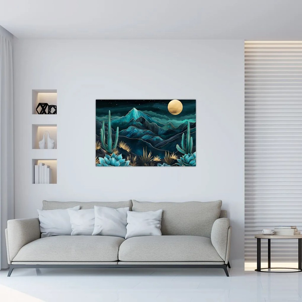 Kép - Türkiz éjszaka (90x60 cm)