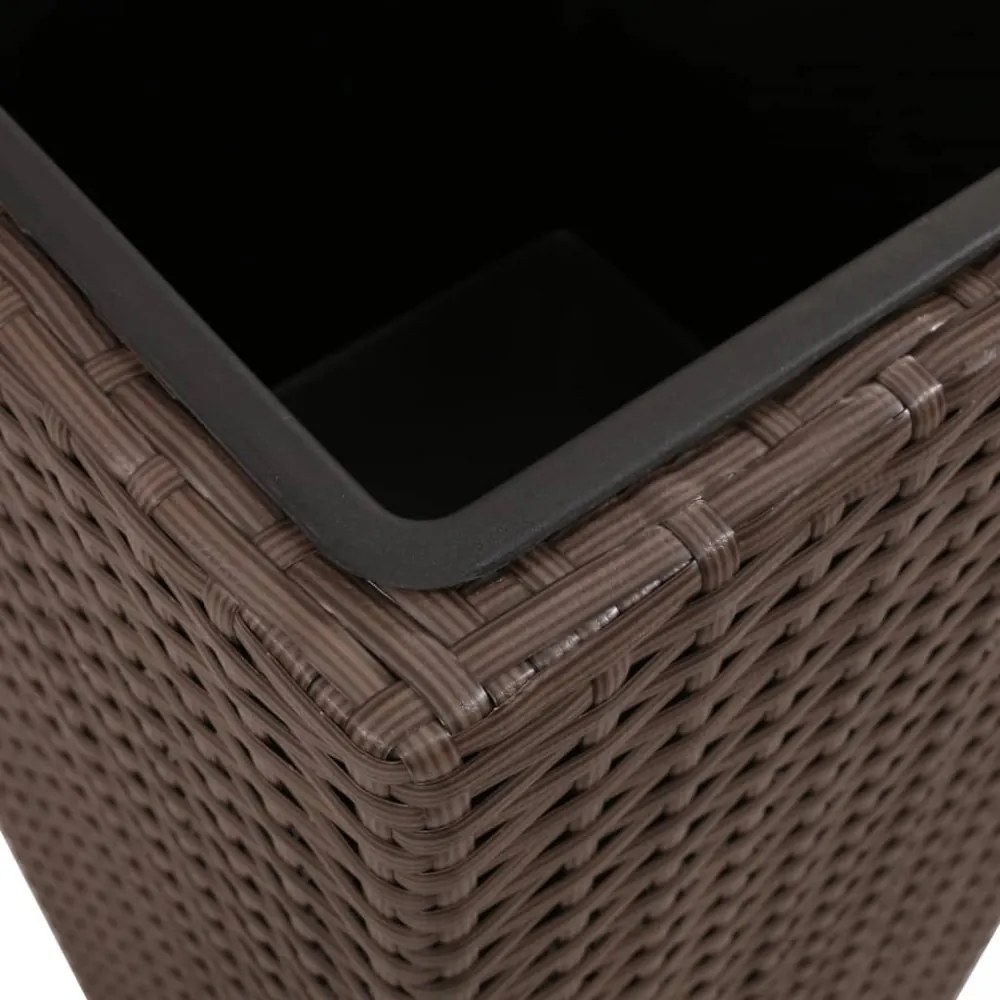 3 db barna polyrattan kerti magaságyás
